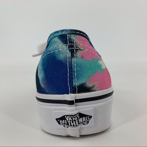 Vans Pink and Blue Tie Dye Authentic Tie-Up Low Profile Sneakers, W 6.5 M 5.0 - Picture 6 of 16